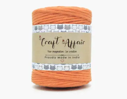 Home Page 63 Orange - 3 mm Single Strand Macrame Cord | Twisted macrame Cord | Macrame cord | Adikala Craft Store | Art Craft | collection | Projects | DIY | Craft | Craft Making